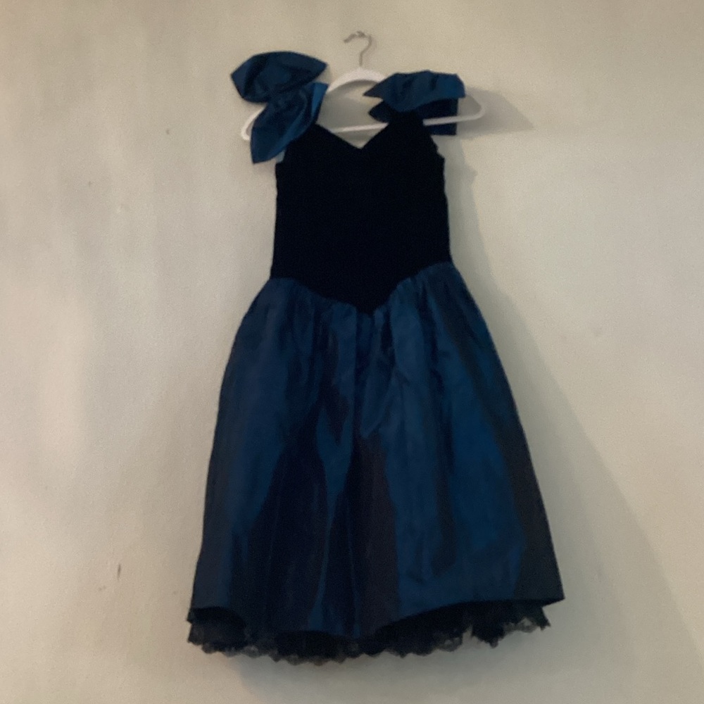 Jessica McClintock x Gunne Sax Black and Blue Dress